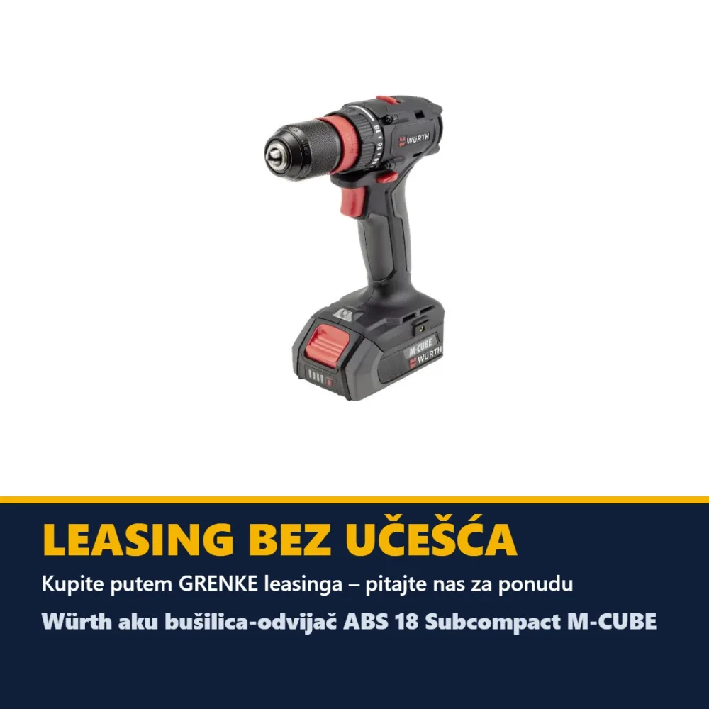 Würth aku bušilica-odvijač ABS 18 Subcompact M-CUBE (2 × 2,0 Ah + punjač) — do 50 Nm — slika 5 od 5