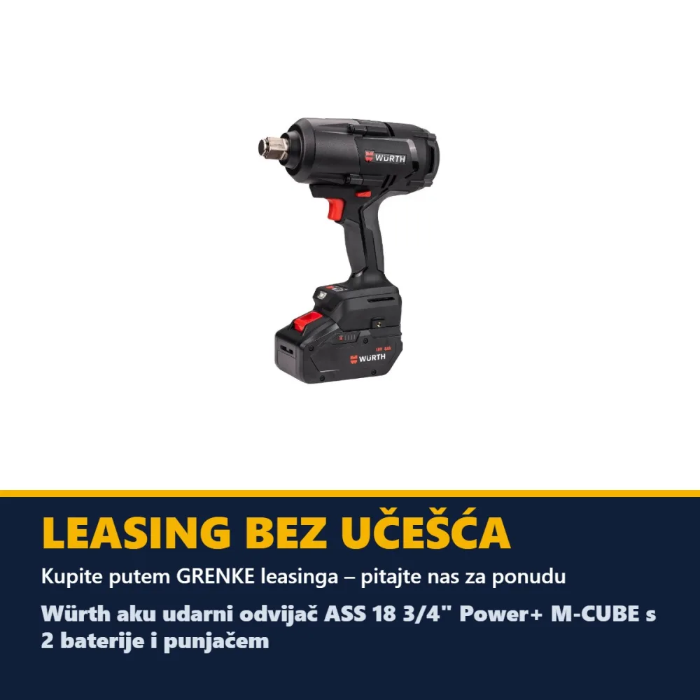 Würth aku udarni odvijač ASS 18 3/4" Power+ M-CUBE s 2 baterije i punjačem — do 1650 Nm — slika 2 od 2