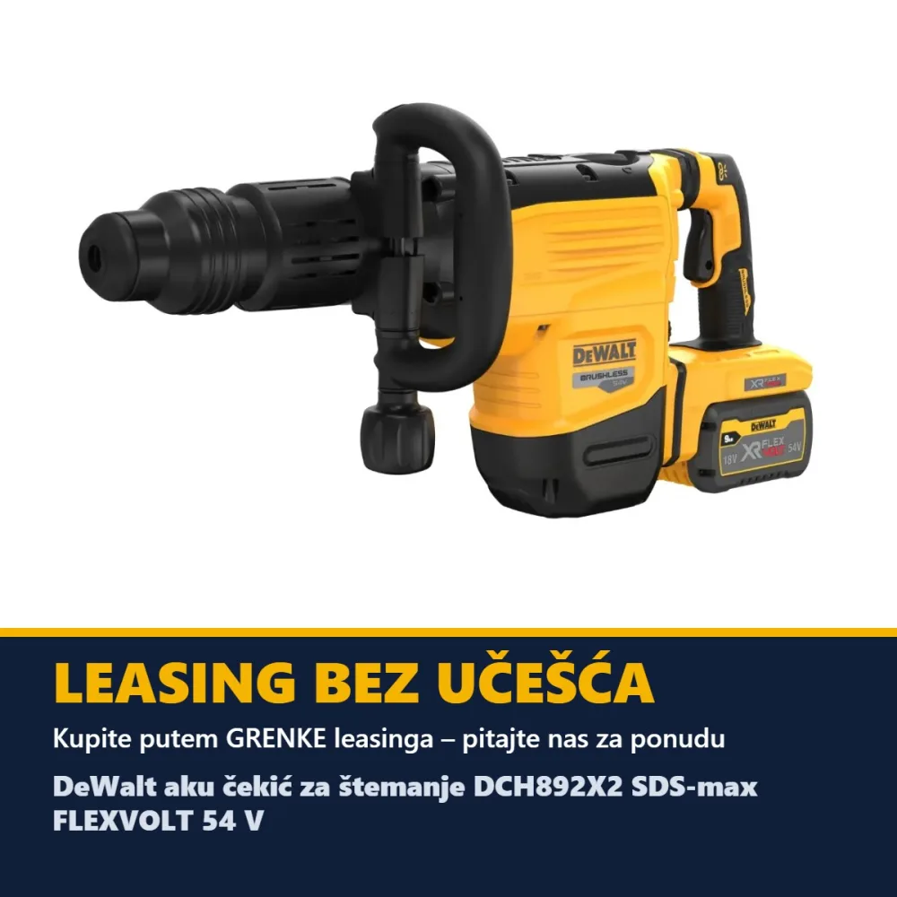 DeWalt aku čekić za štemanje DCH892X2 SDS-max FLEXVOLT 54 V — 19,4 J, 2 × 9,0 Ah — slika 4 od 4