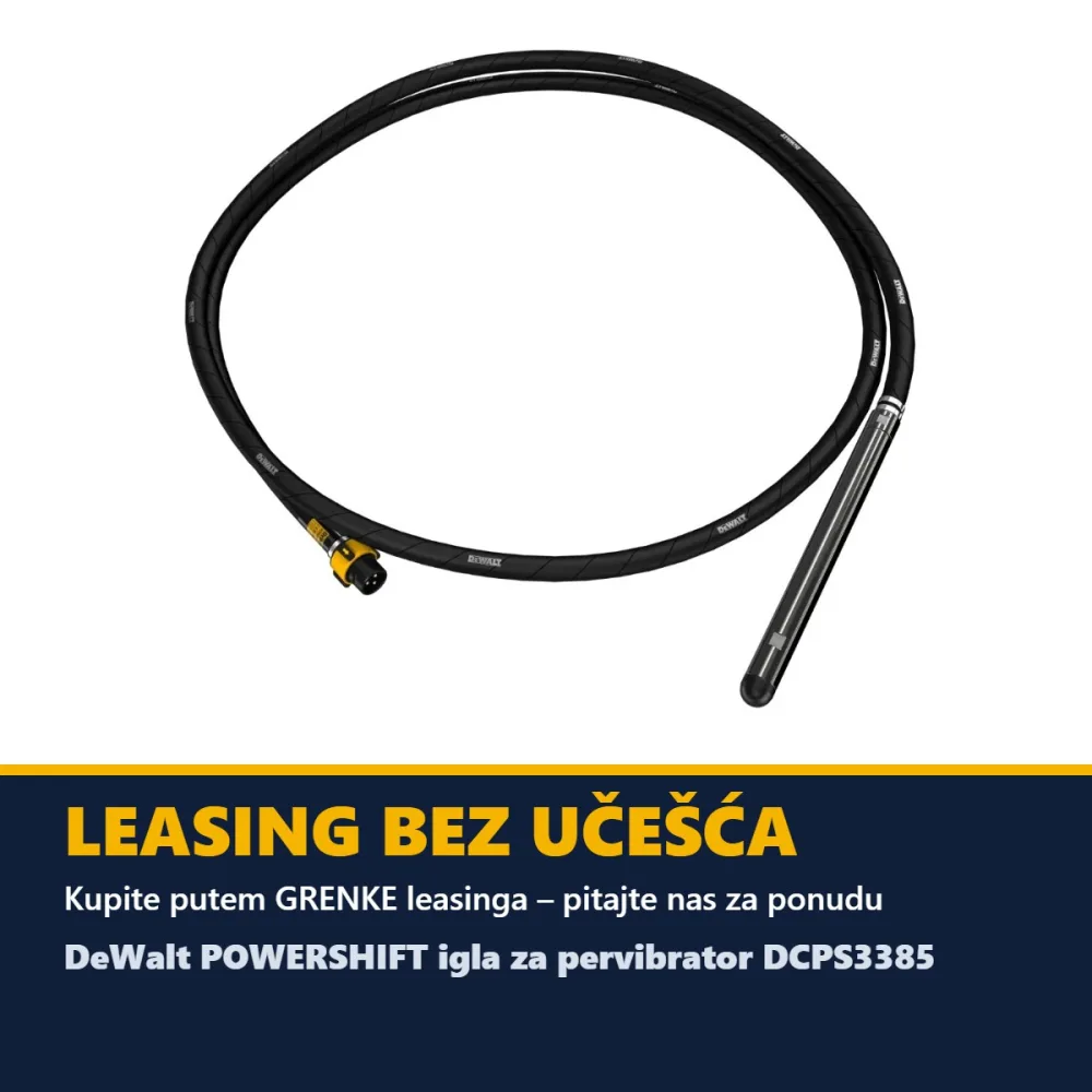 DeWalt POWERSHIFT igla za pervibrator DCPS3385 — Ø 38 mm, crijevo 5 m — slika 4 od 4