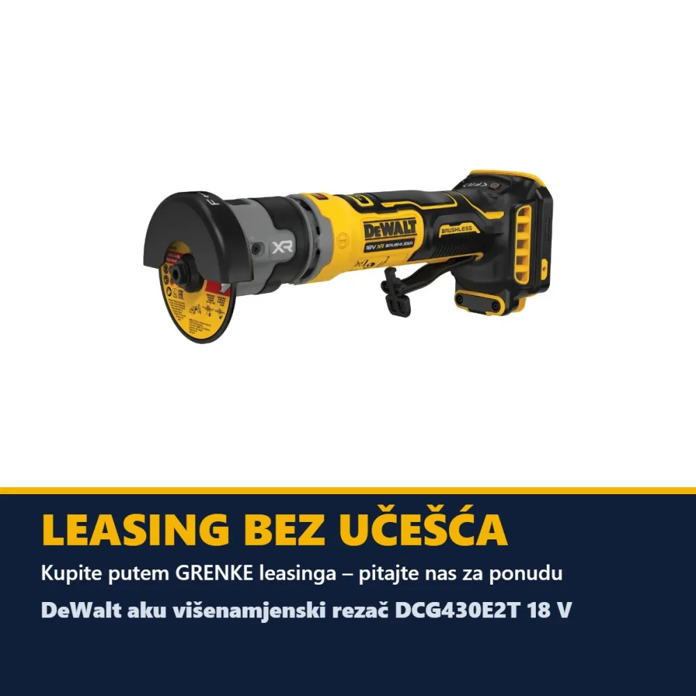 DeWalt aku višenamjenski rezač DCG430E2T 18 V — ploča 76 mm, 2 × 1,7 Ah POWERSTACK — slika 6 od 6