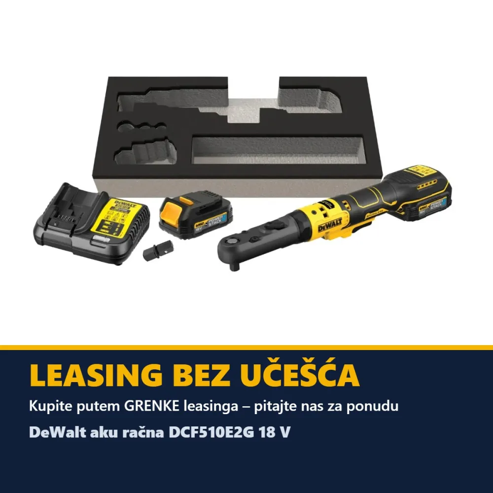 DeWalt aku račna DCF510E2G 18 V — 3/8" i 1/2", 102 Nm, 2 × 1,7 Ah POWERSTACK — slika 5 od 5