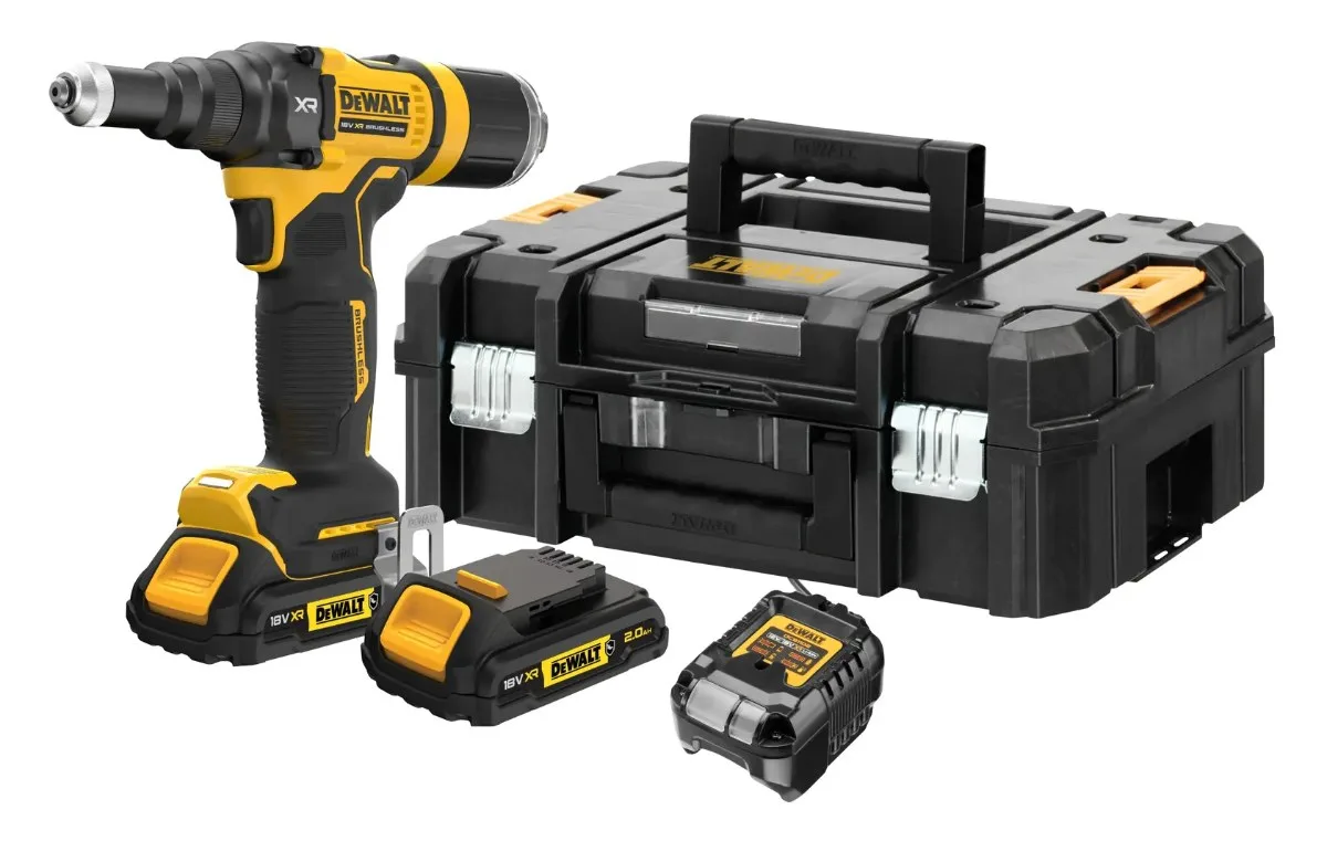 DeWalt aku kliješta za slijepe zakovice DCF403D2GT 18 V — 4,8 mm, 10 kN, 2 × 2,0 Ah