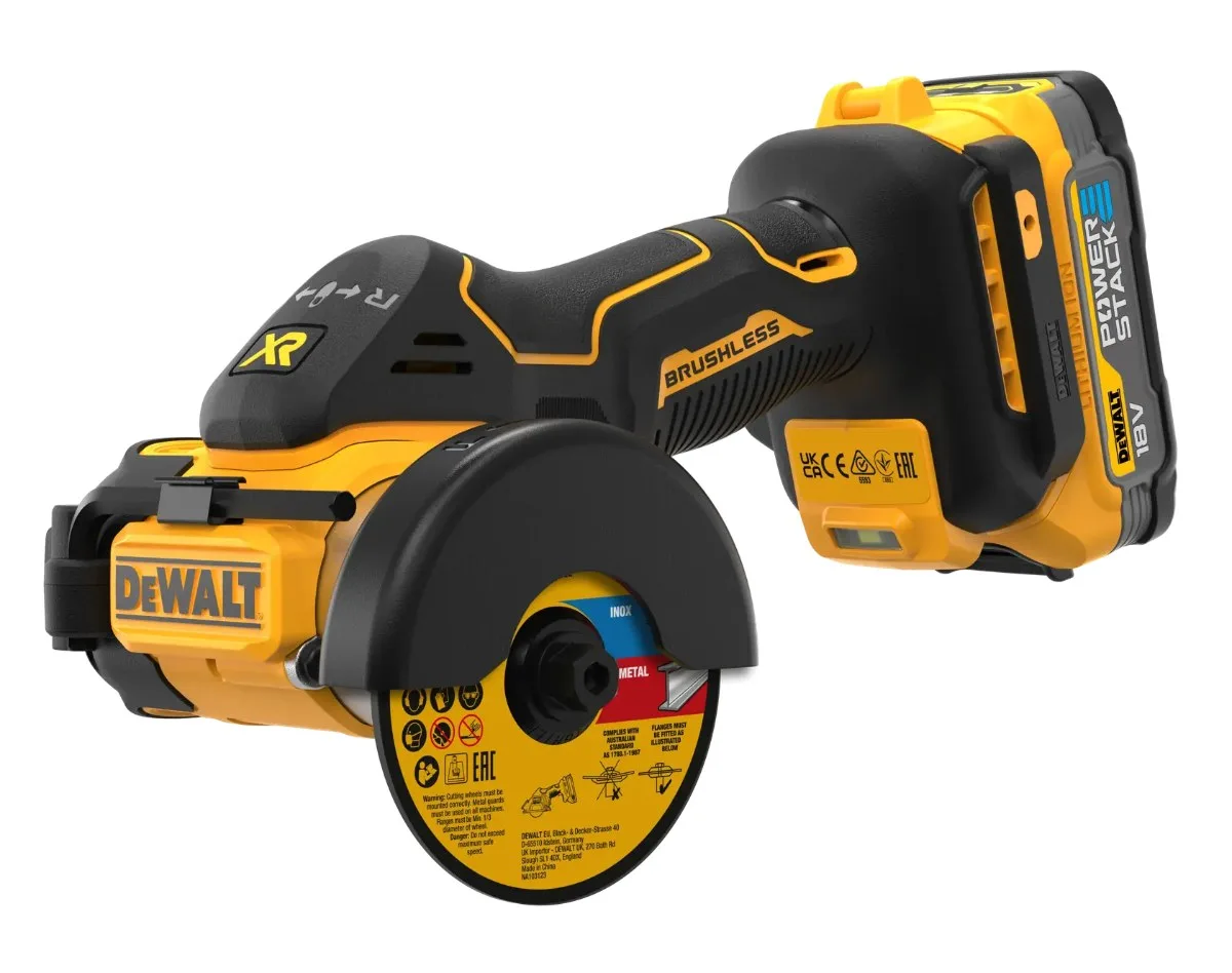 DeWalt aku mini rezač DCS438E2T 18 V — ploča 76 mm, 2 × 1,7 Ah POWERSTACK — slika 2 od 5