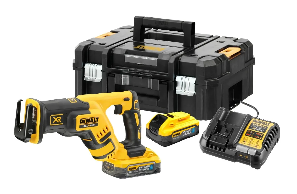 DeWalt aku kompaktna sabljasta pila DCS367H2T 18 V — 2 × 5,0 Ah POWERSTACK