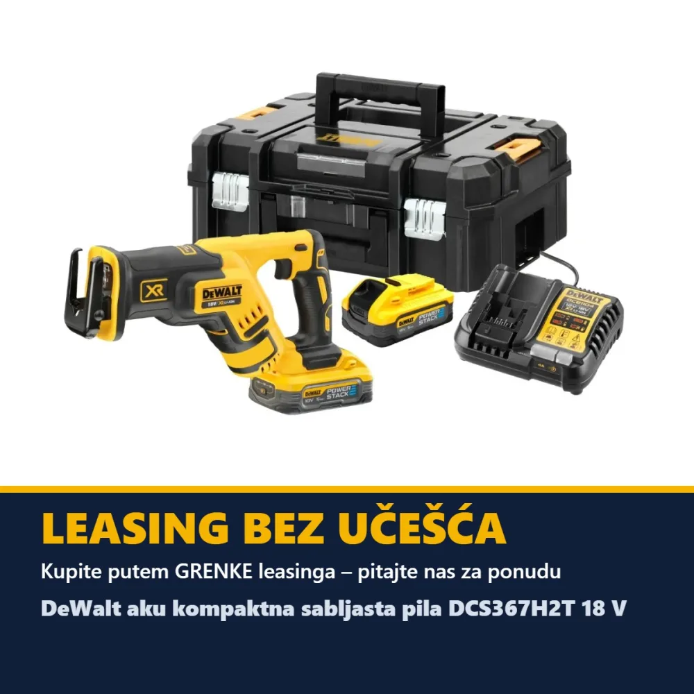 DeWalt aku kompaktna sabljasta pila DCS367H2T 18 V — 2 × 5,0 Ah POWERSTACK — slika 6 od 6