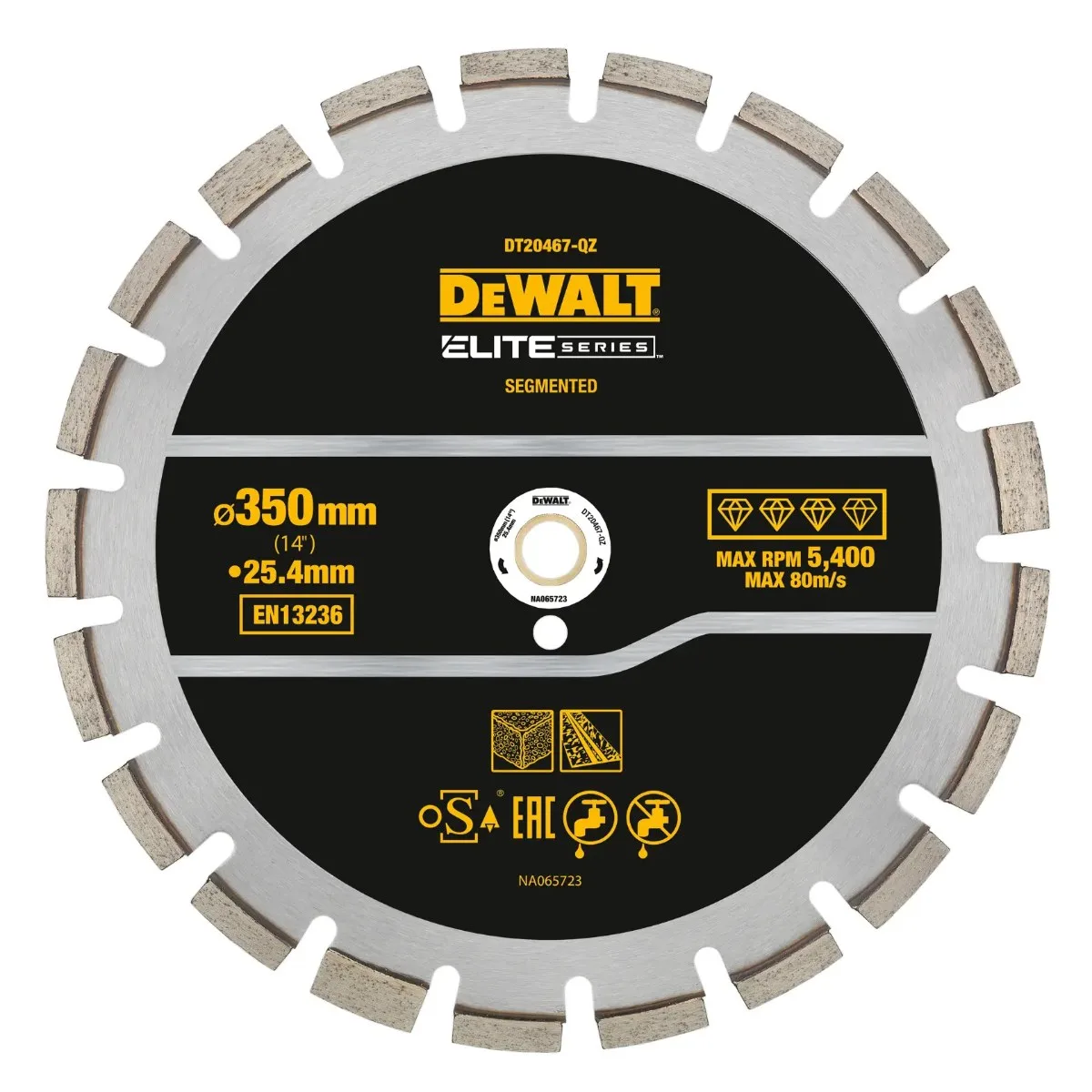 DeWalt dijamantna rezna ploča DT20467 ELITE za asfalt — 350 × 25,4 mm