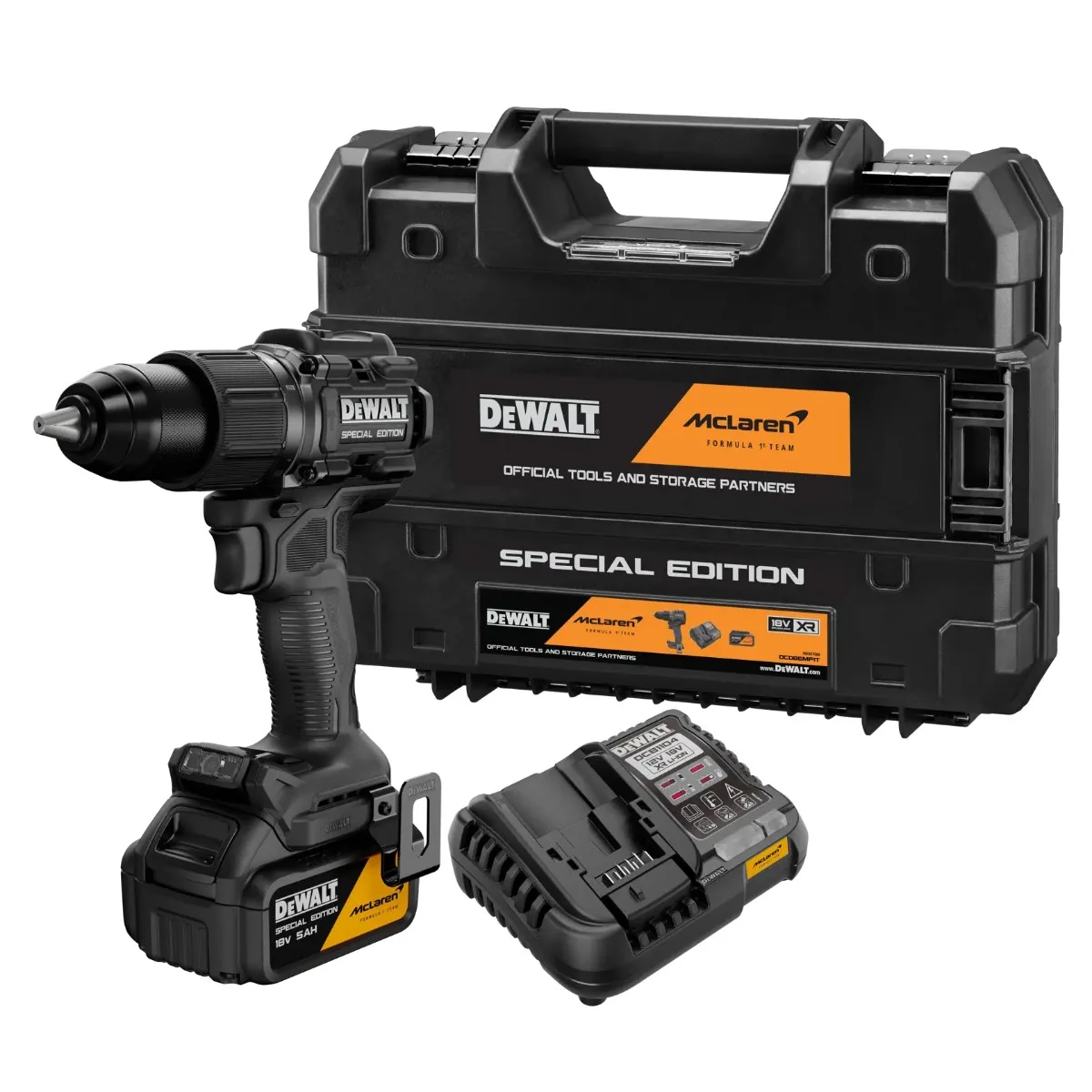 DeWalt x McLaren aku udarna bušilica-odvijač DCD86MP1T 18 V — 90 Nm, 1 × 5,0 Ah, TSTAK