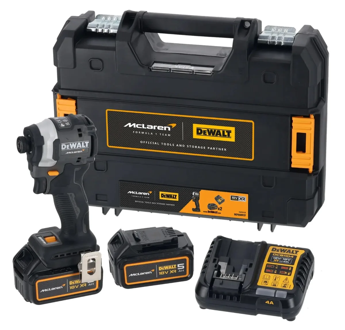 DeWalt x McLaren aku udarni odvijač DCF85MP2T 18 V — 1/4", 205 Nm, 2 × 5,0 Ah