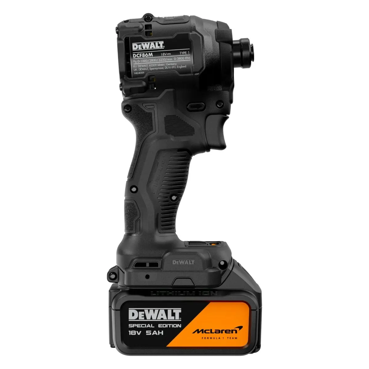 DeWalt x McLaren aku udarni odvijač DCF86MP1T 18 V — 1/4", 206 Nm, 1 × 5,0 Ah, TSTAK — slika 5 od 5
