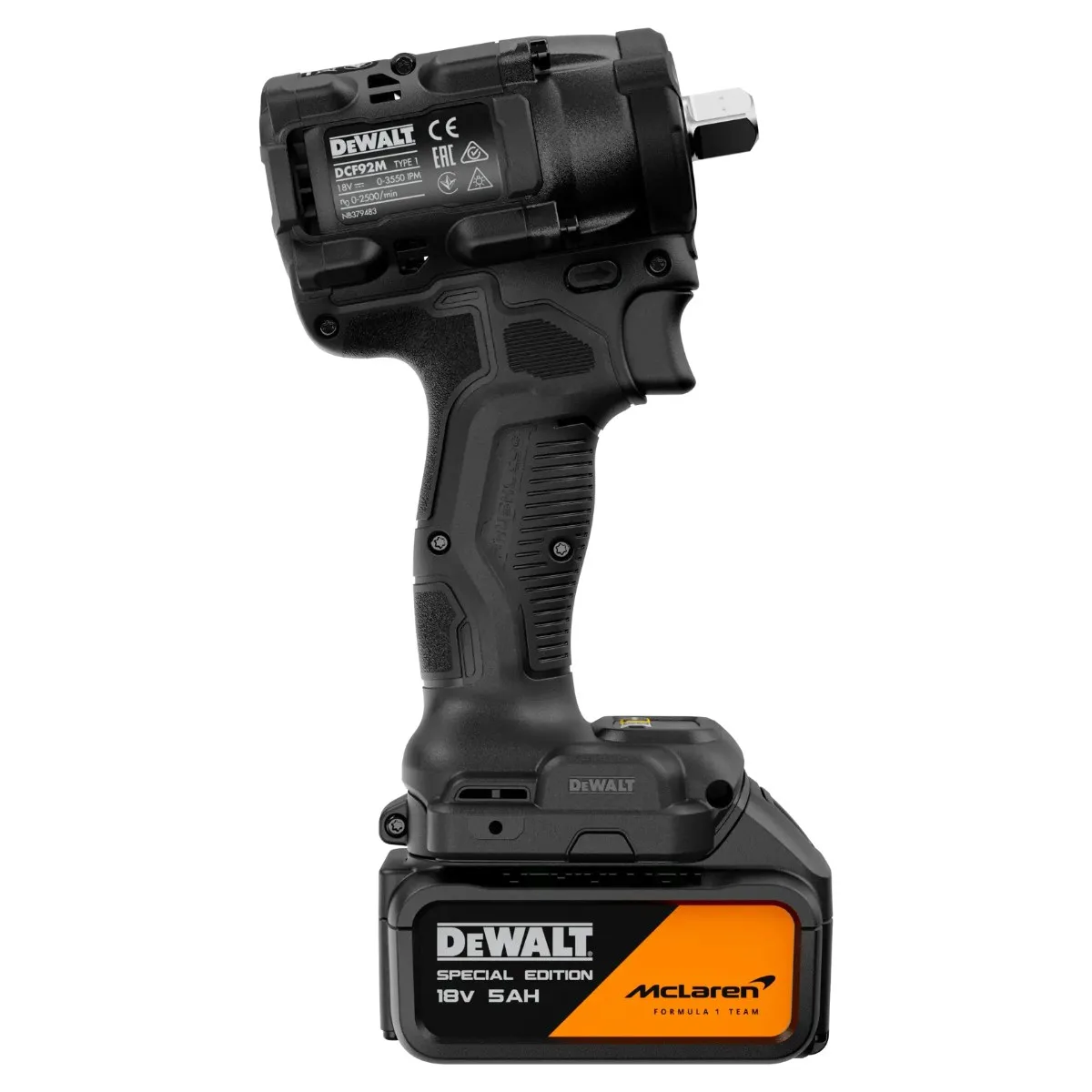 DeWalt x McLaren aku udarni ključ DCF92MP2T 18 V — 1/2", 406/610 Nm, 2 × 5,0 Ah — slika 5 od 5