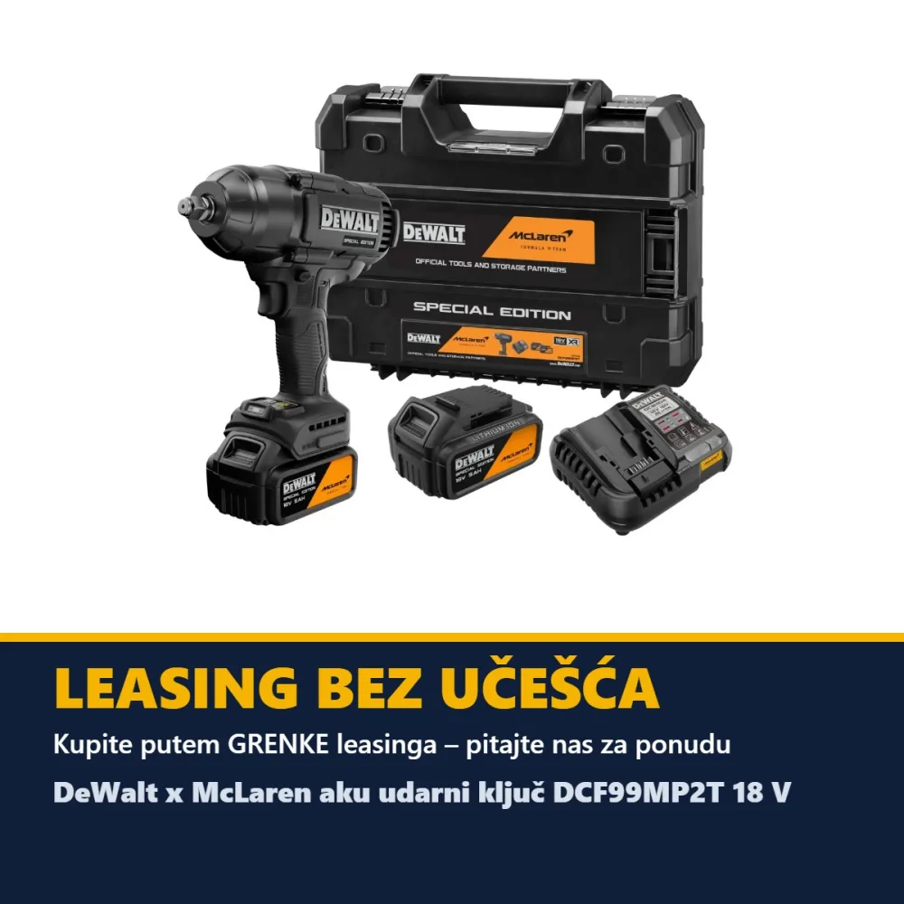 DeWalt x McLaren aku udarni ključ DCF99MP2T 18 V — 1/2", 1355/1898 Nm, 2 × 5,0 Ah — slika 6 od 6