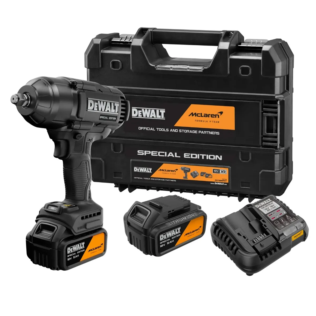 DeWalt x McLaren aku udarni ključ DCF99MP2T 18 V — 1/2", 1355/1898 Nm, 2 × 5,0 Ah