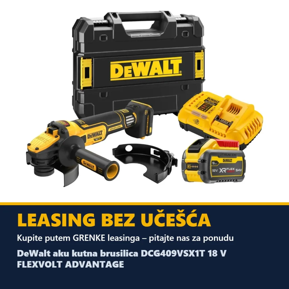 DeWalt aku kutna brusilica DCG409VSX1T 18 V FLEXVOLT ADVANTAGE — regulacija, 1 × 9,0 Ah — slika 2 od 2