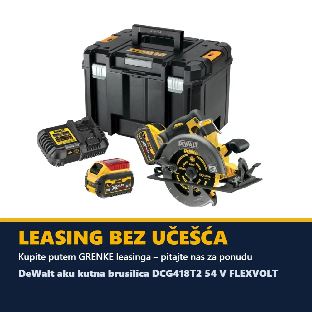 DeWalt aku kutna brusilica DCG418T2 54 V FLEXVOLT — 125 mm, 2 × 6,0 Ah — slika 6 od 6