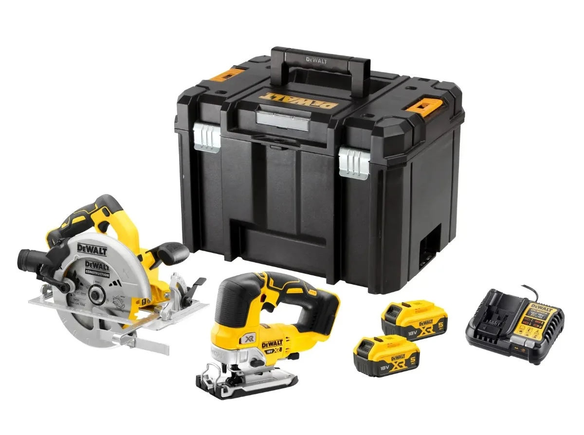 DeWalt aku set DCK2012P2T 18 V — DCS334 + DCS570, 2 × 5,0 Ah