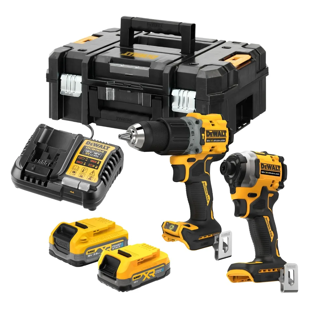 DeWalt aku set DCK2050EST 18 V — DCD805 + DCF850, 1 × 3,5 Ah + 1 × 1,7 Ah POWERSTACK