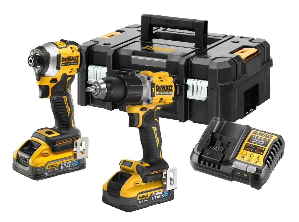 DeWalt aku set DCK2050H2T 18 V — DCD805 + DCF850, 2 × 5,0 Ah POWERSTACK