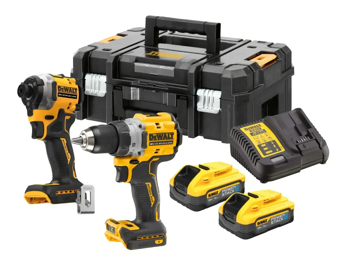 DeWalt aku set DCK2051H2T 18 V — DCD800 + DCF850, 2 × 5,0 Ah POWERSTACK