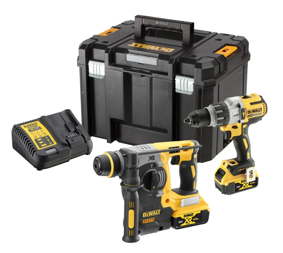 DeWalt aku set DCK229P2T 18 V — DCD996 + DCH273, 2 × 5,0 Ah