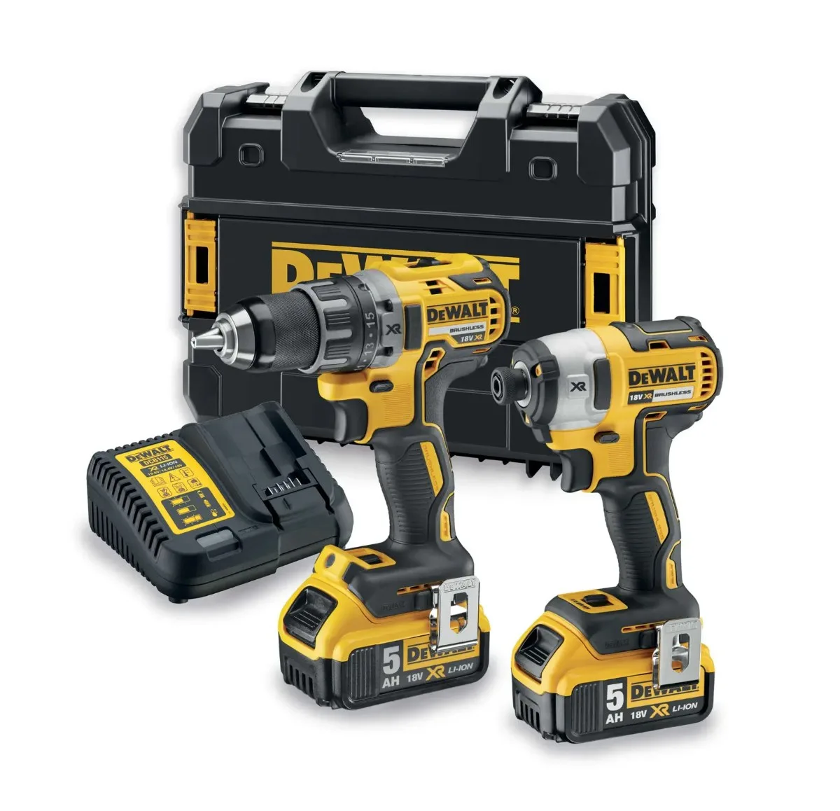 DeWalt aku set DCK268P2T 18 V — DCD791 + DCF887, 2 × 5,0 Ah