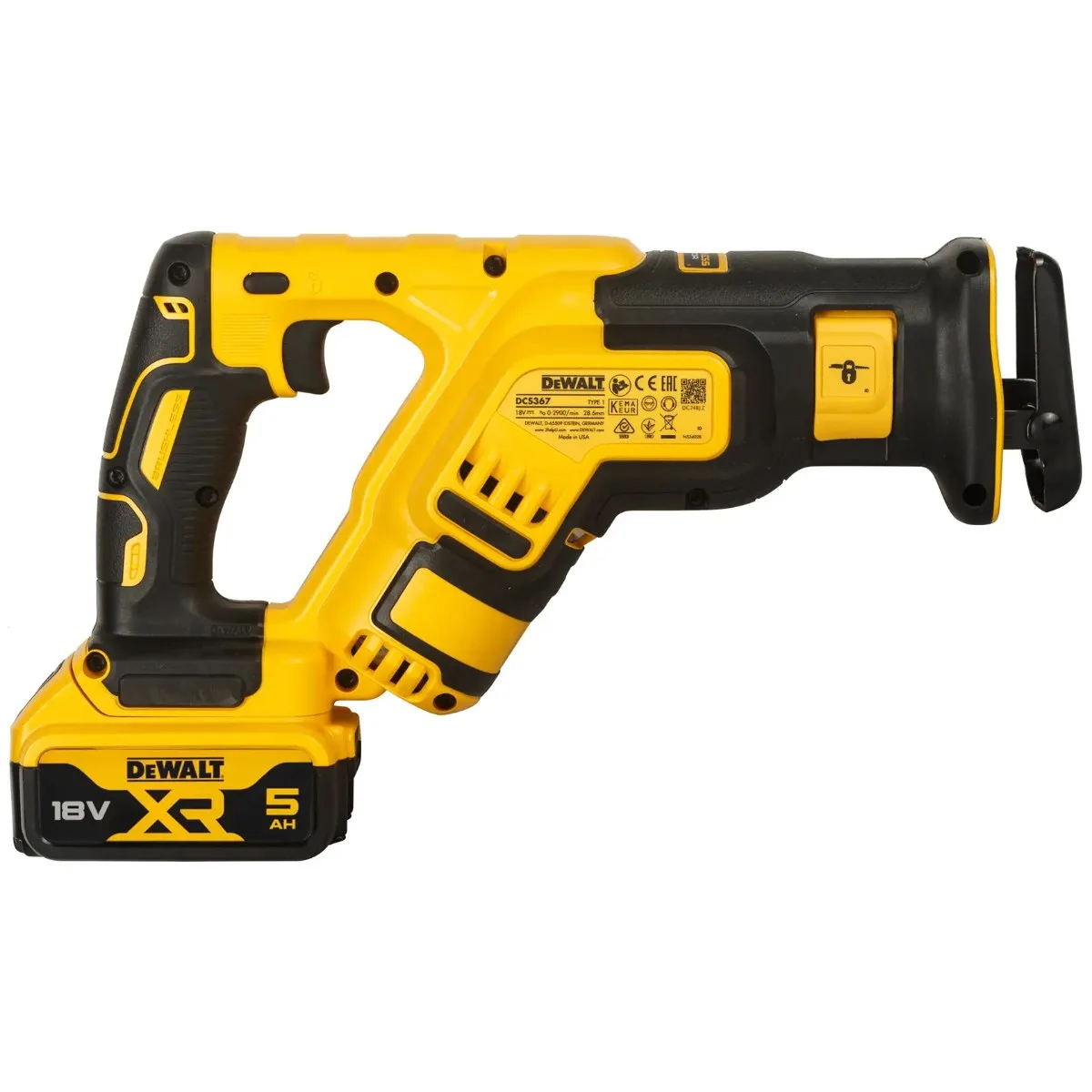 DeWalt aku sabljasta pila DCS367P2 18 V XR — kompaktna, 2 × 5,0 Ah, TSTAK — slika 3 od 6
