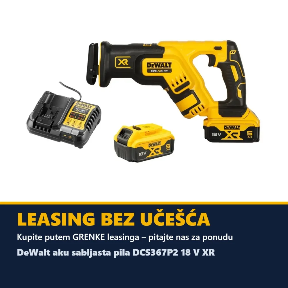 DeWalt aku sabljasta pila DCS367P2 18 V XR — kompaktna, 2 × 5,0 Ah, TSTAK — slika 6 od 6