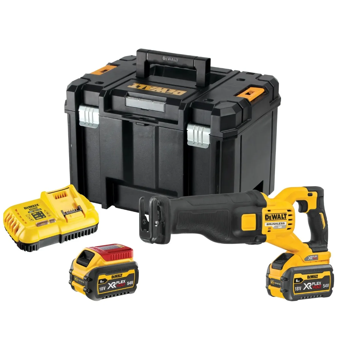 DeWalt aku sabljasta pila DCS389T2 54 V FLEXVOLT — 3000 hodova/min, 2 × 6,0 Ah