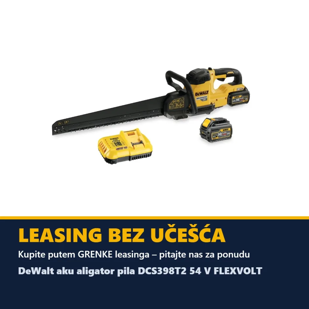 DeWalt aku aligator pila DCS398T2 54 V FLEXVOLT — 430 mm, 2 × 6,0 Ah — slika 2 od 2