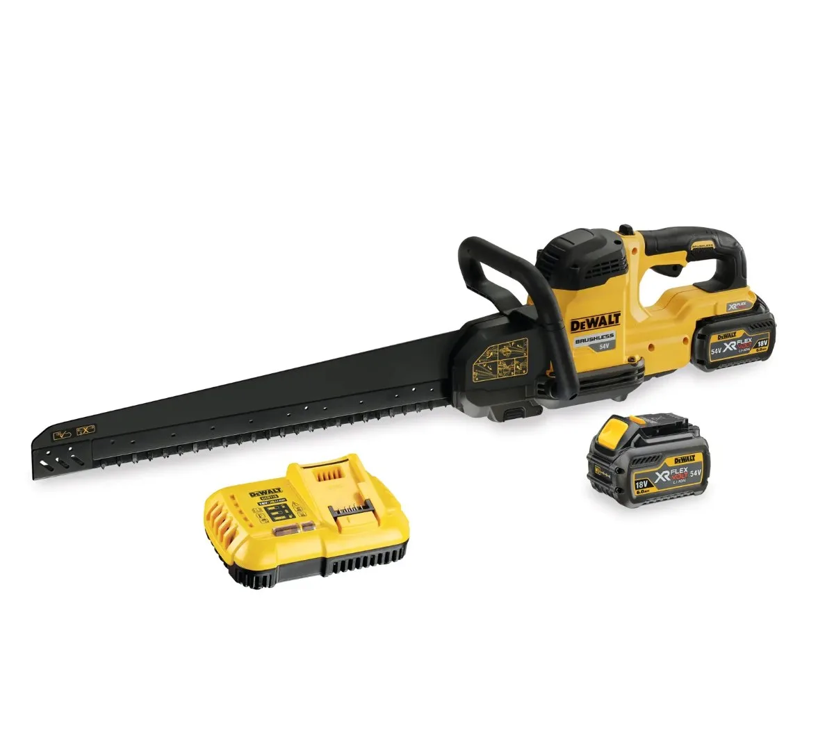 DeWalt aku aligator pila DCS398T2 54 V FLEXVOLT — 430 mm, 2 × 6,0 Ah