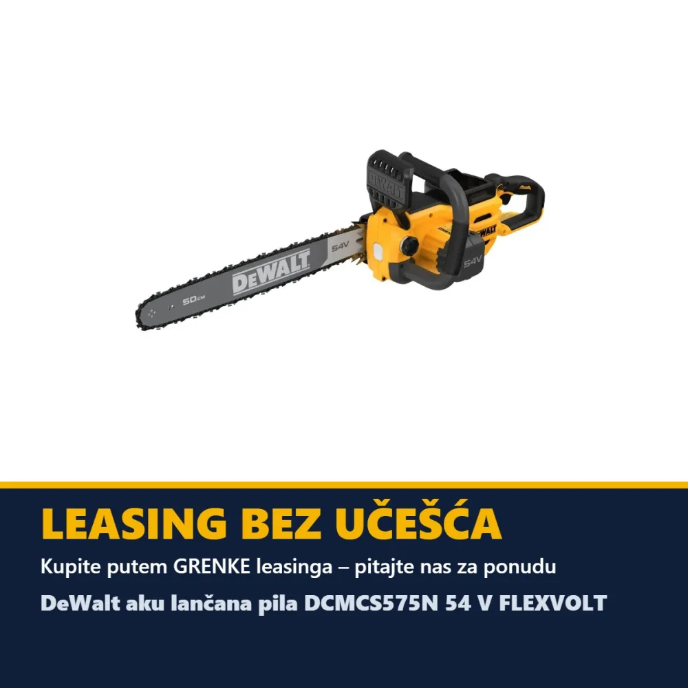 DeWalt aku lančana pila DCMCS575N 54 V FLEXVOLT — vodilica 50 cm, bez baterije — slika 6 od 7