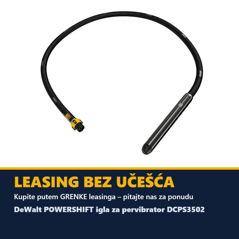 DeWalt POWERSHIFT igla za pervibrator DCPS3502 — Ø 50 mm, crijevo 2 m — slika 4 od 4