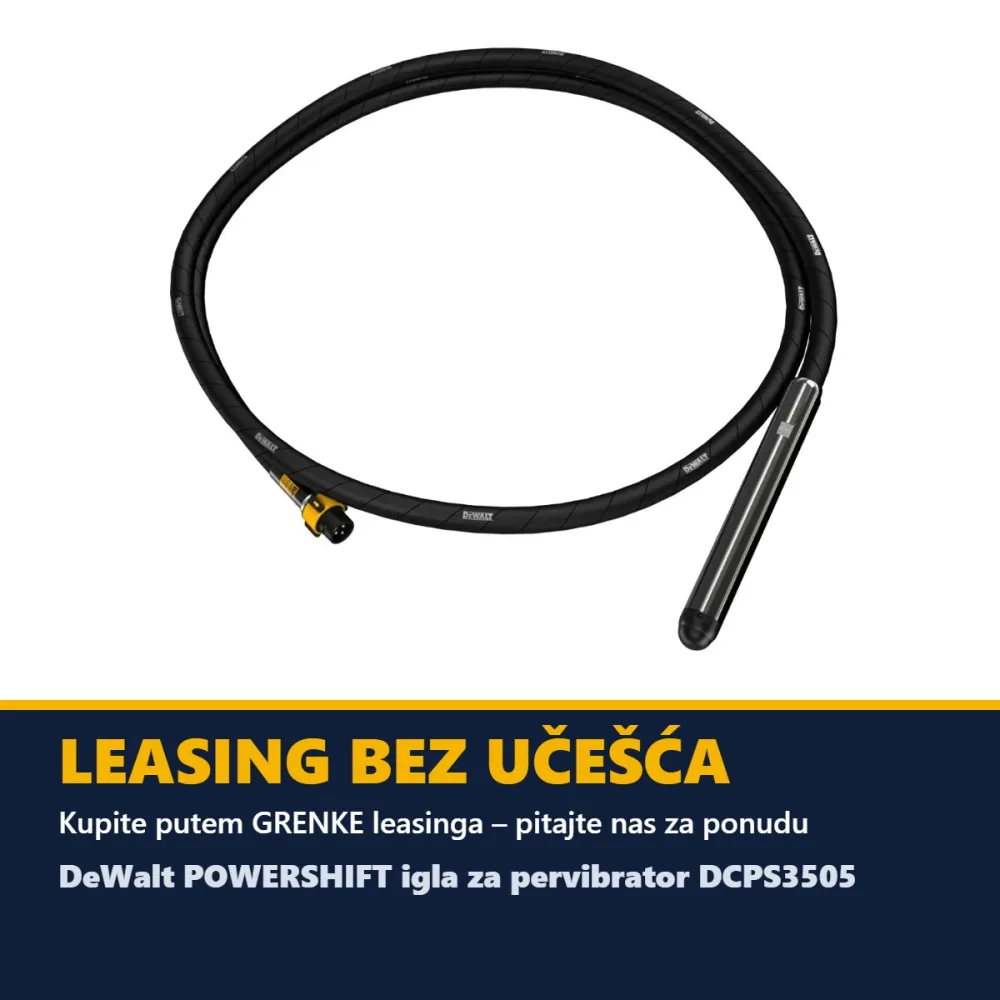 DeWalt POWERSHIFT igla za pervibrator DCPS3505 — Ø 50 mm, crijevo 5 m — slika 4 od 4