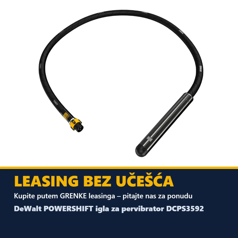 DeWalt POWERSHIFT igla za pervibrator DCPS3592 — Ø 59 mm, crijevo 2 m — slika 4 od 4