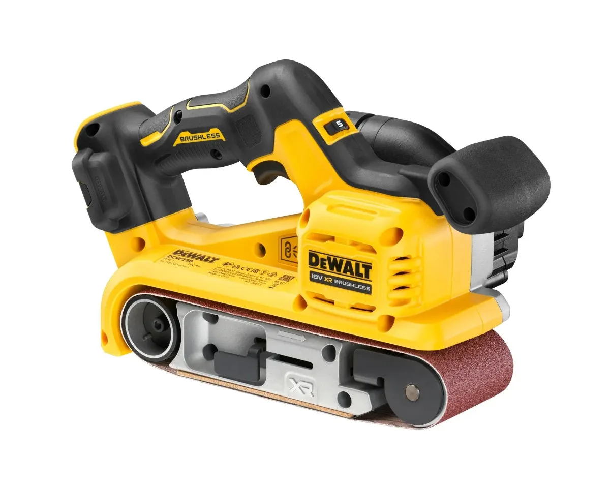 DeWalt aku tračna brusilica DCW220N 18 V XR — traka 75 × 533 mm, bez baterije