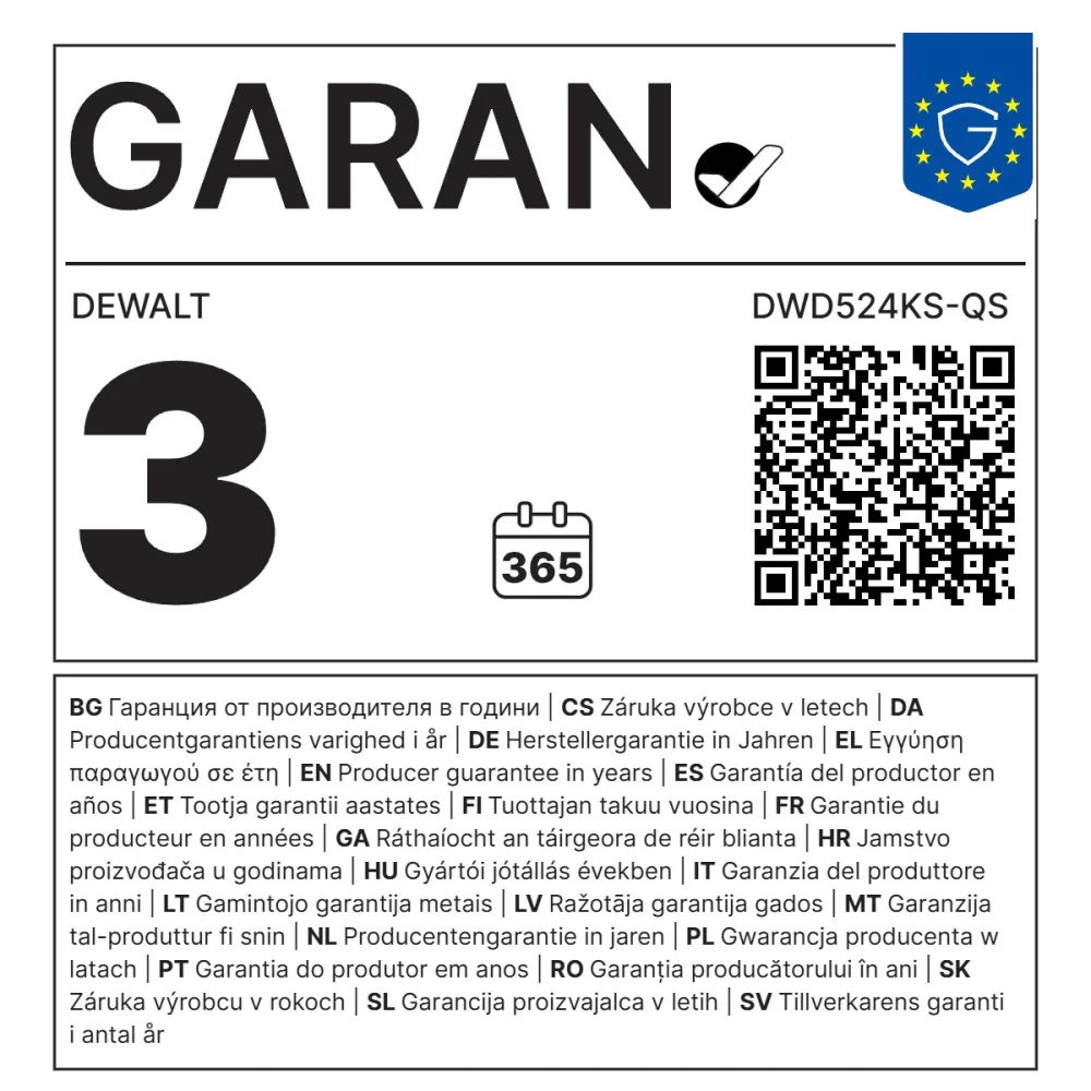 DeWalt udarna bušilica DWD524KS — 1100 W, 2 brzine, stezna glava 13 mm — slika 4 od 4