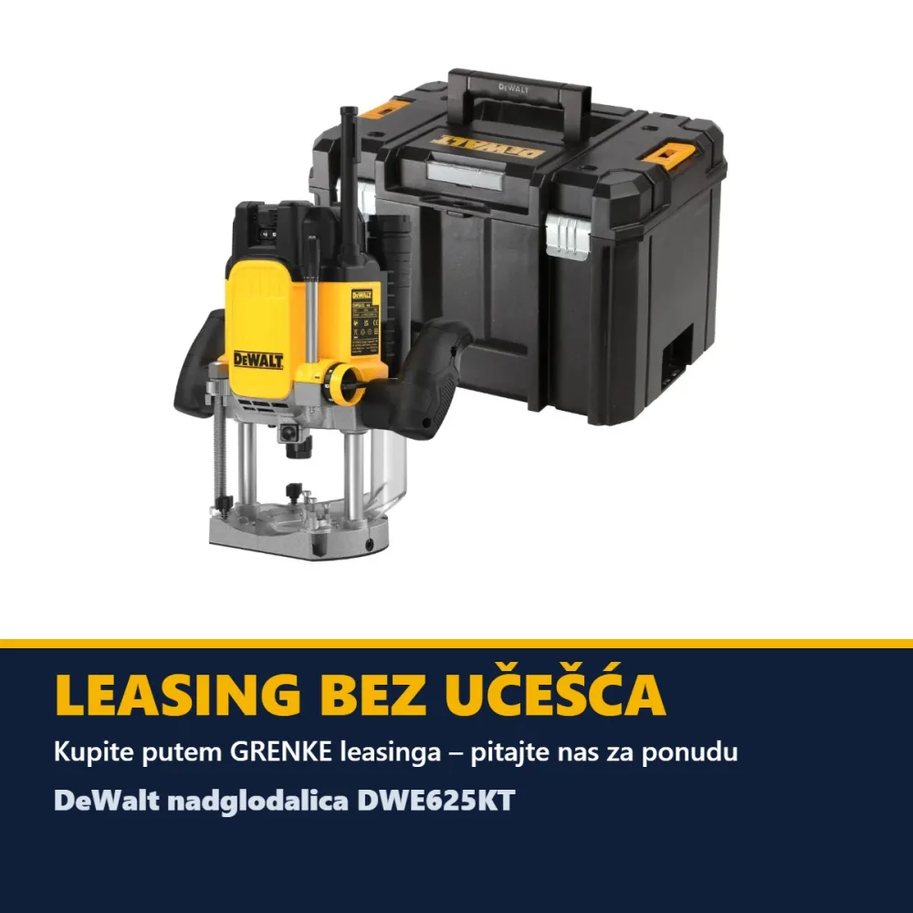 DeWalt nadglodalica DWE625KT — 2300 W, čahura 12 mm, TSTAK — slika 6 od 7