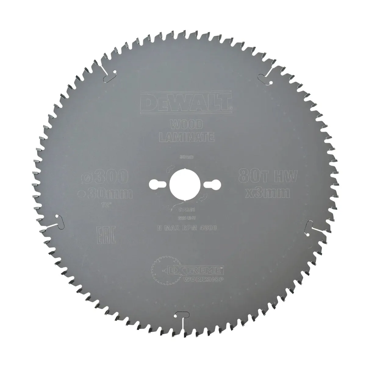 DeWalt list kružne pile DT4281 EXTREME — 300 × 30 mm, 80 zubi, za vrlo finu obradu aluminija, furnira i plastike