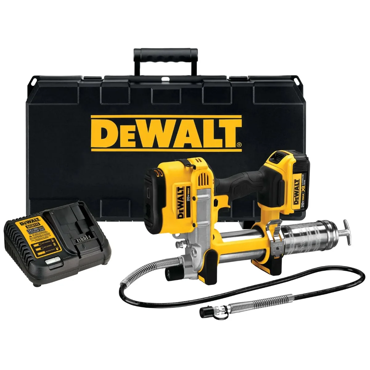 DeWalt aku mazalica DCGG571M1 18 V — do 690 bara, 1 × 4,0 Ah