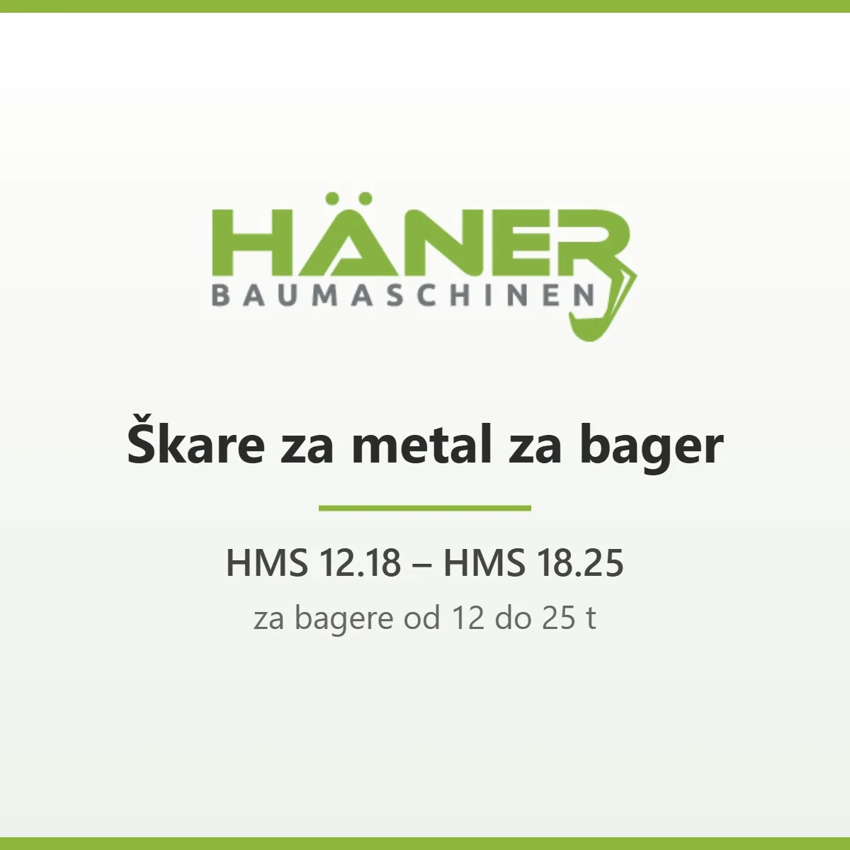 HÄNER škare za metal za bager 12–25 t (HMS serija)