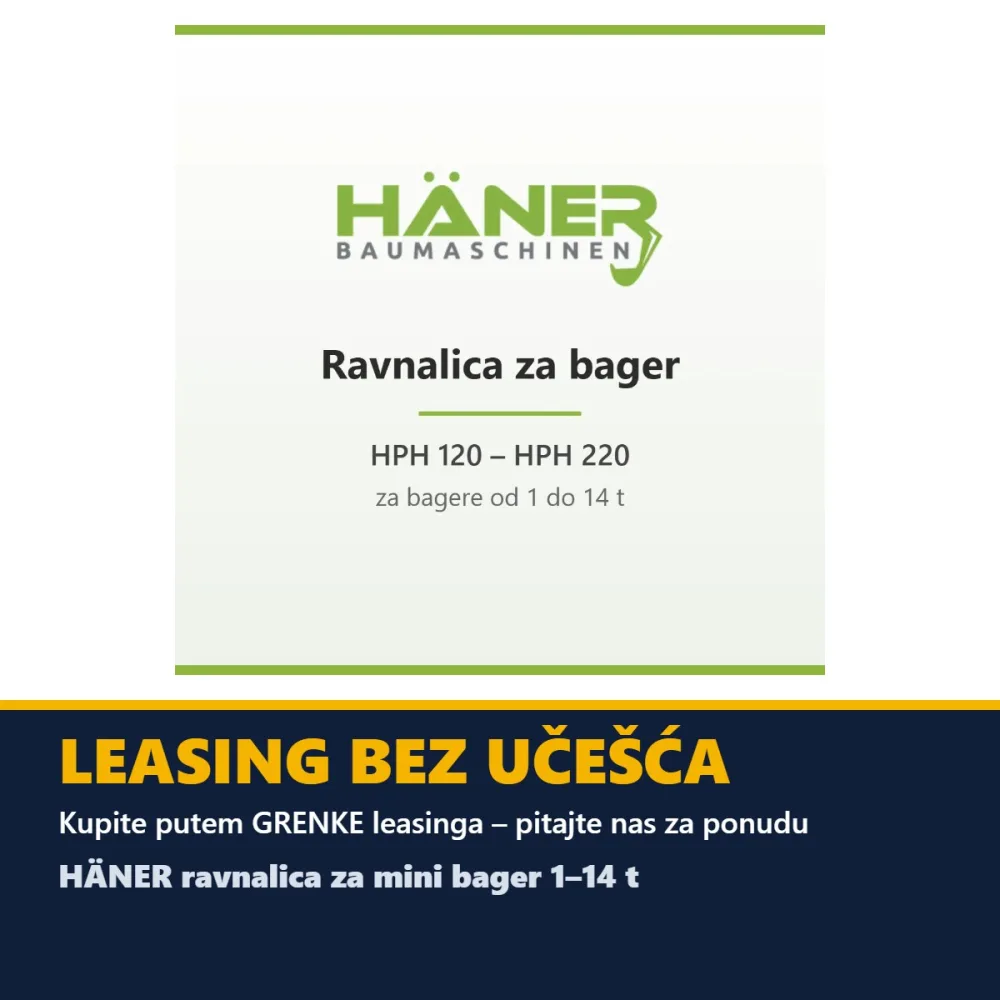 HÄNER ravnalica za mini bager 1–14 t (HPH serija) — slika 2 od 2