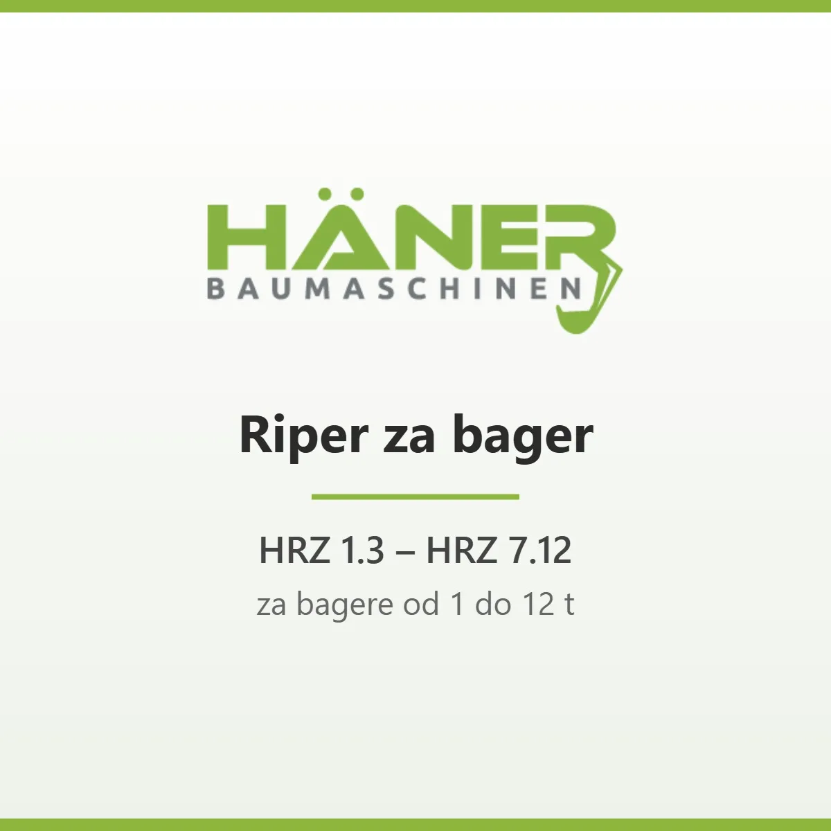 HÄNER riper (zub za razbijanje) za bager 1–12 t (HRZ serija)
