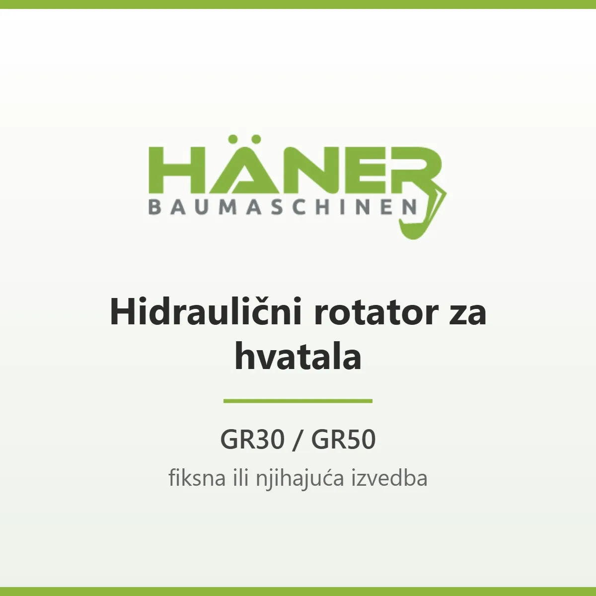 HÄNER hidraulični rotator za hvatala (GR30 i GR50)