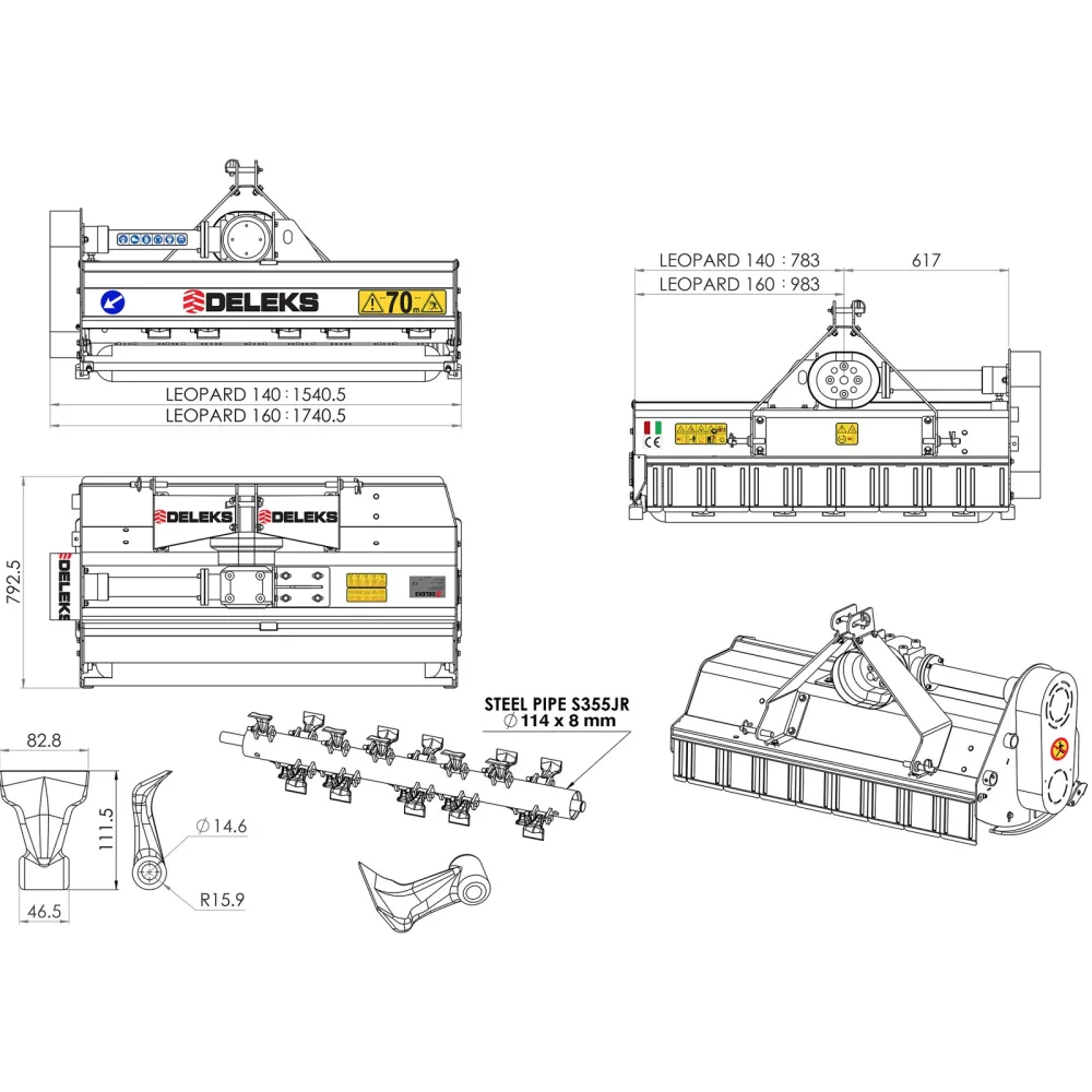 Malčer za traktor DELEKS LEOPARD160 – 160 cm — slika 14 od 15