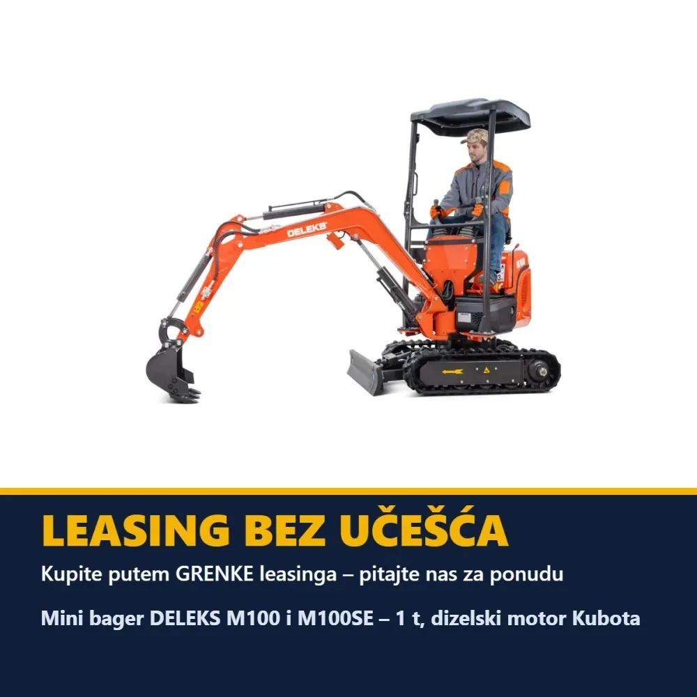 Mini bager DELEKS M100 i M100SE – 1 t, dizelski motor Kubota — slika 7 od 15