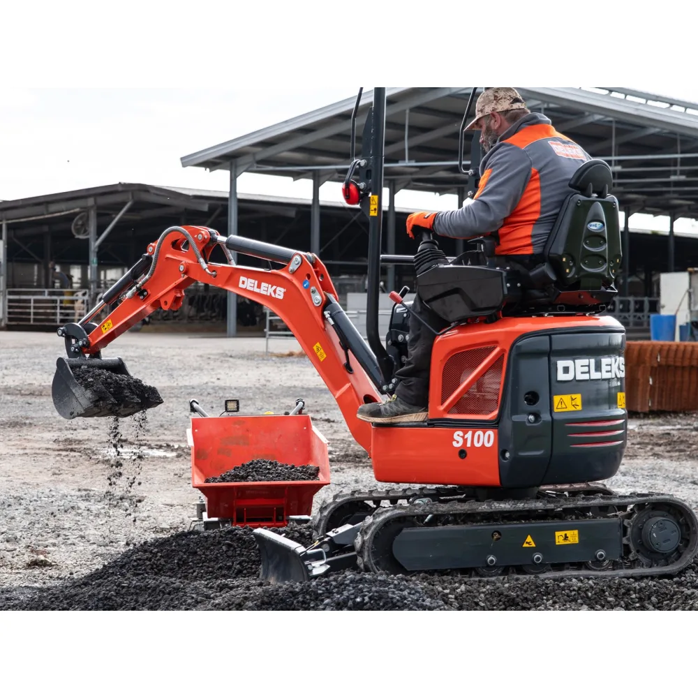 Mini bager DELEKS S100 – 1 t, dizelski motor Kubota, kompaktni stražnji dio (zero tail) — slika 10 od 15