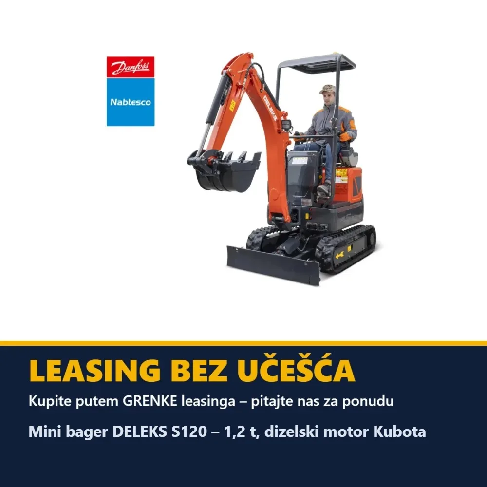 Mini bager DELEKS S120 – 1,2 t, dizelski motor Kubota — slika 5 od 15