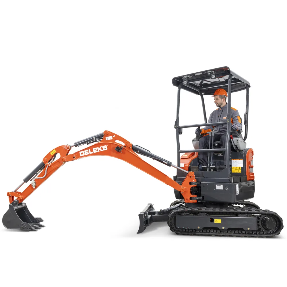 Mini bager DELEKS S180 – 1,8 t, dizelski motor Kubota, kompaktni stražnji dio (zero tail)