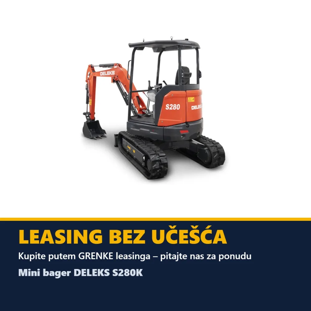 Mini bager DELEKS S280K – 2,7 t, dizelski motor Kubota — slika 4 od 15