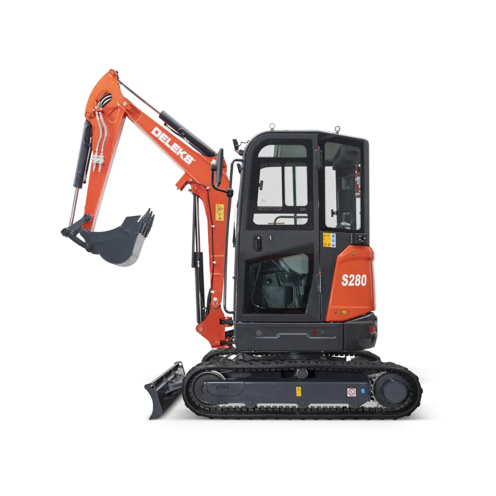 Mini bager DELEKS S280CK – 2,8 t, dizelski motor Kubota, kompaktni stražnji dio (zero tail), s kabinom — slika 2 od 15